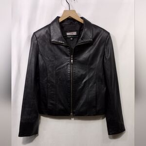 Vintage YPL Leather Jacket Women's S Black Boho Retro 90s Y2K Rockabilly Grunge